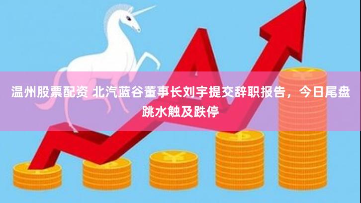 温州股票配资 北汽蓝谷董事长刘宇提交辞职报告，今日尾盘跳水触及跌停